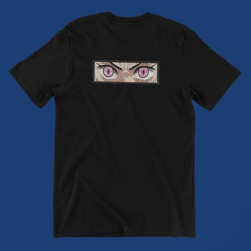 New- White&black Embroidered anime box T-shirt